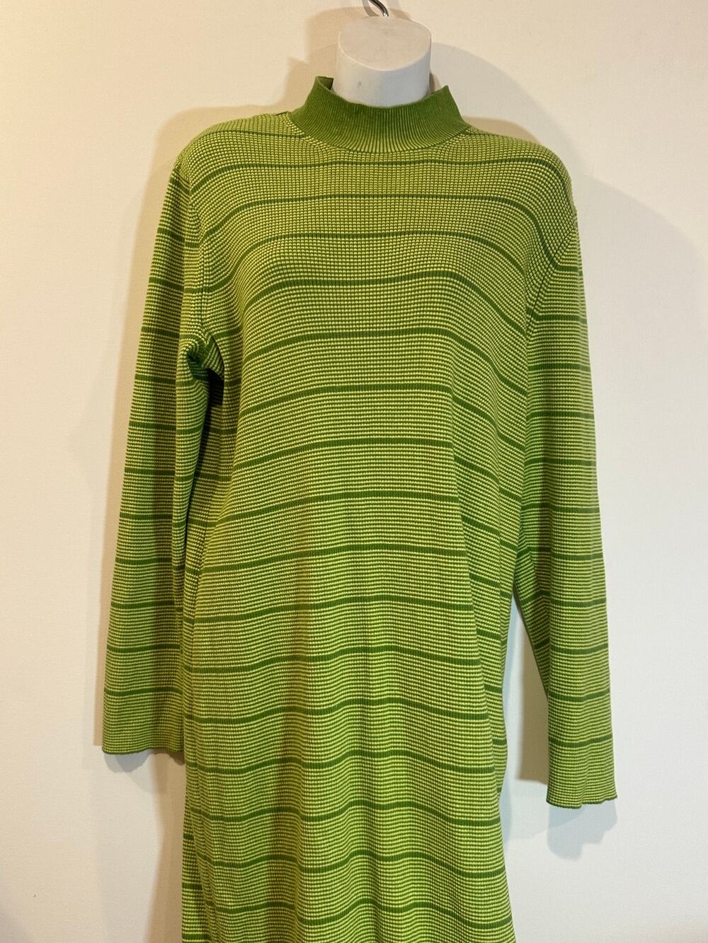 Target Black History Month Striped Mock Neck Sweater Dress Green XL Long Sleeve